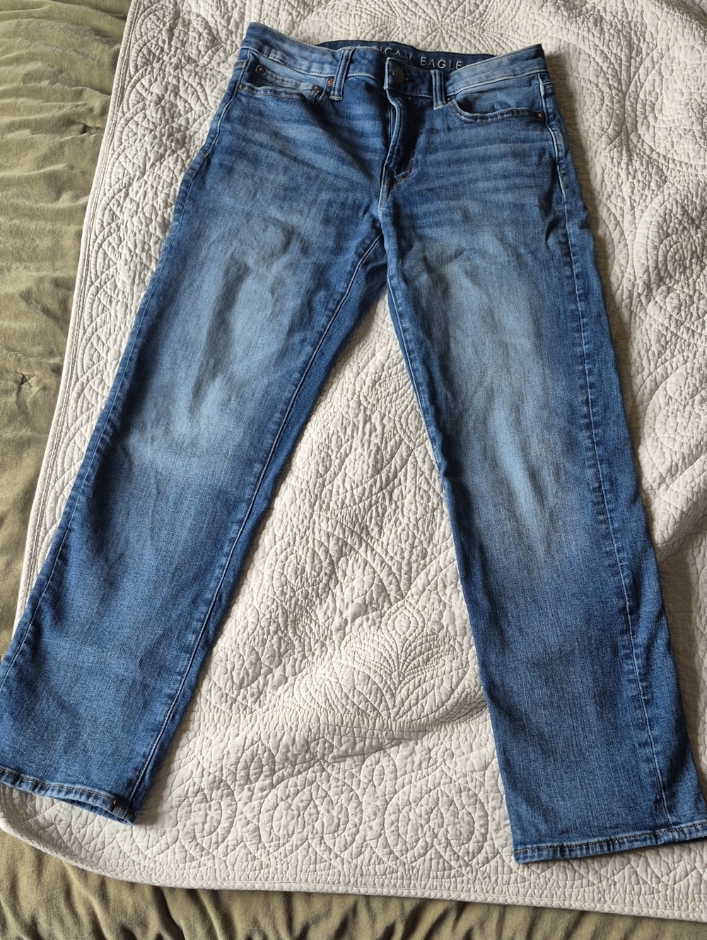 Mens American Eagle Outfitters Blue Original Straight Jeans